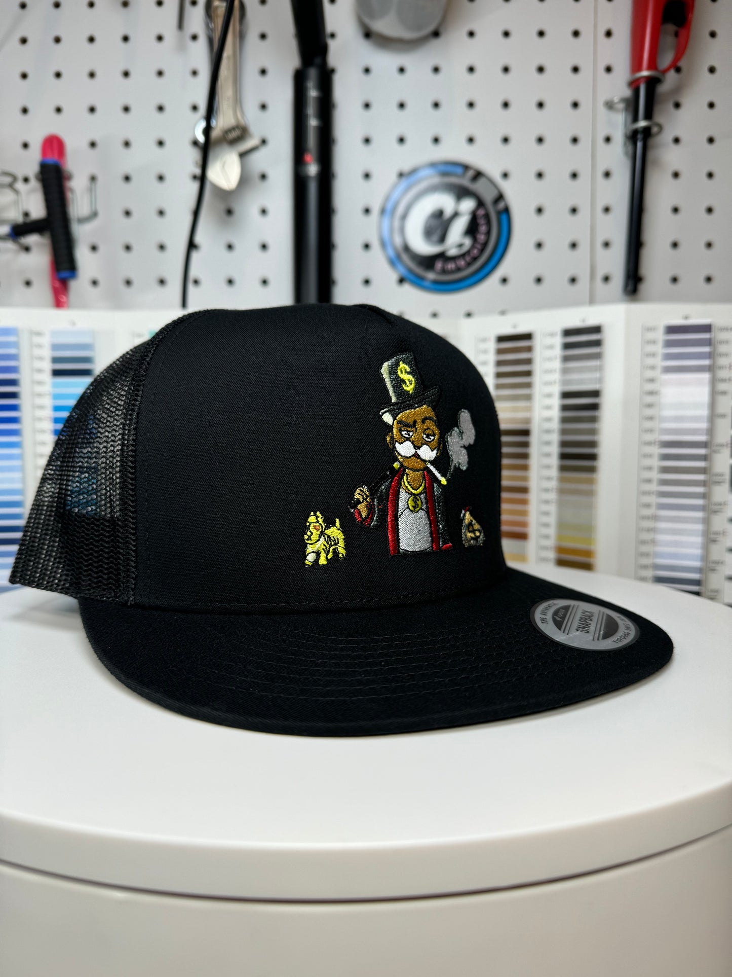 Mr. Monopoly Belico Embroidered Trucker Hat.