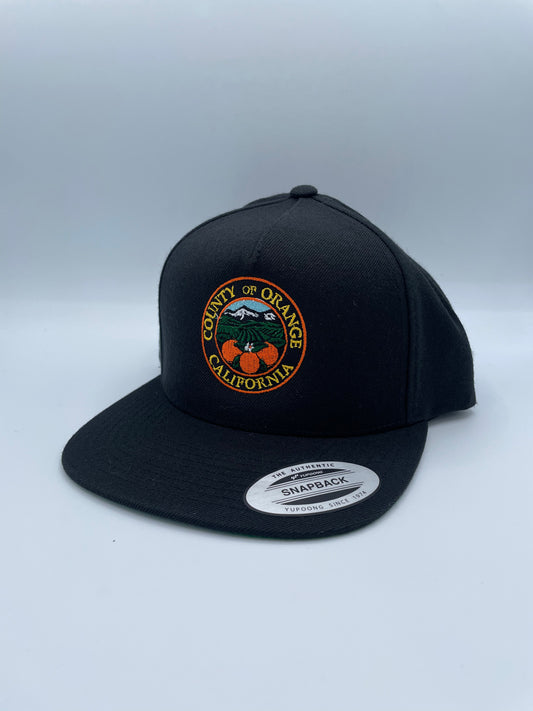 Orange County Embroidered Black Hat.